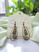 Women's Bohemian Copper Teardrop Petal Drop Earrings