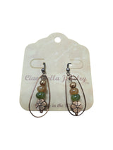 Women's Bohemian Copper Teardrop Petal Drop Earrings
