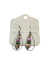 Women's Bohemian Copper Teardrop Petal Drop Earrings