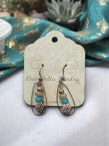 Women's Bohemian Copper Teardrop Petal Drop Earrings