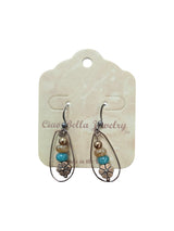 Women's Bohemian Copper Teardrop Petal Drop Earrings