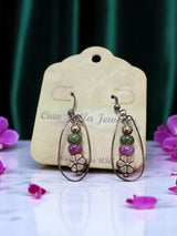 Women's Bohemian Copper Teardrop Petal Drop Earrings