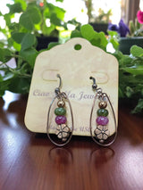 Women's Bohemian Copper Teardrop Petal Drop Earrings