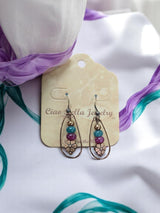 Women's Bohemian Copper Teardrop Petal Drop Earrings