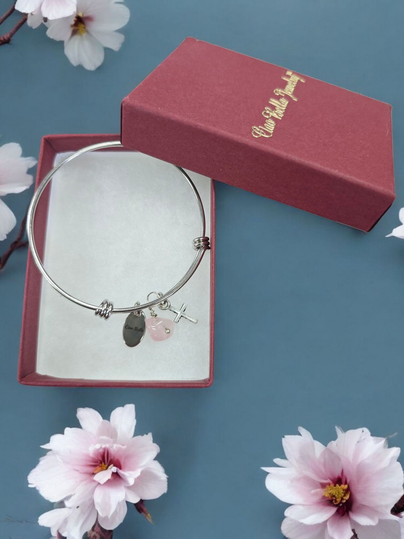Crystal Cross Bangle Bracelet