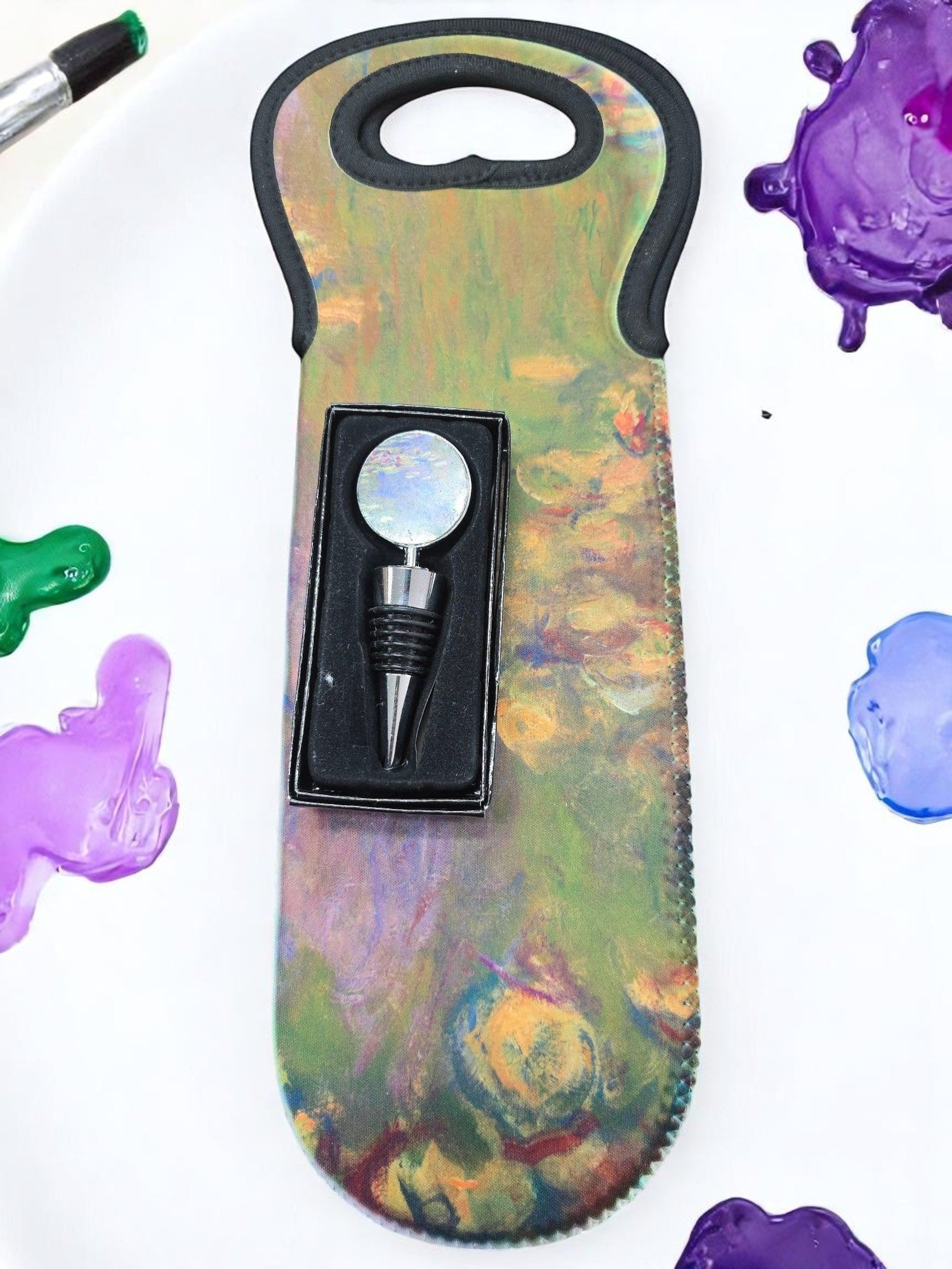 Monet's Water Lilies Wine Bag | Impressionist Art Wine Tote