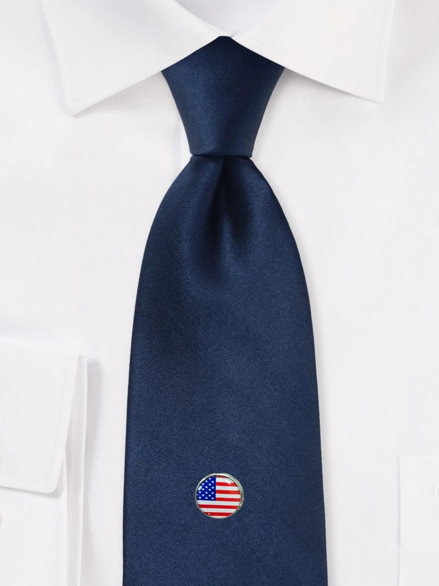Patriotic American Flag Tie Pin & Tie Bar Set | Non Tarnish-Made in USA