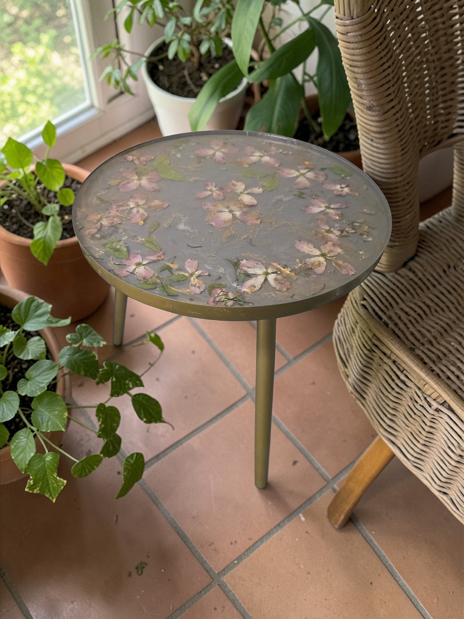 One-of-a-Kind Real Flower & Nature Resin Coffee Table