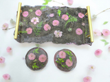Victorian Floral Resin Tray and Coaster Set