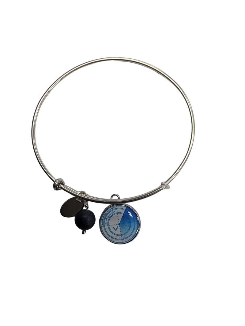 Air Force Seal Bangle Bracelet | Stainless Steel, Lapis Blue, Officially Licensed