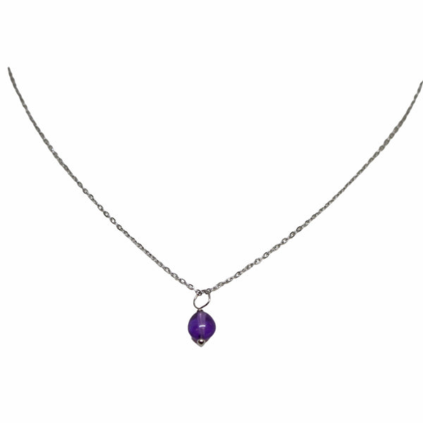 Amethyst February Birthstone Necklace on Chain