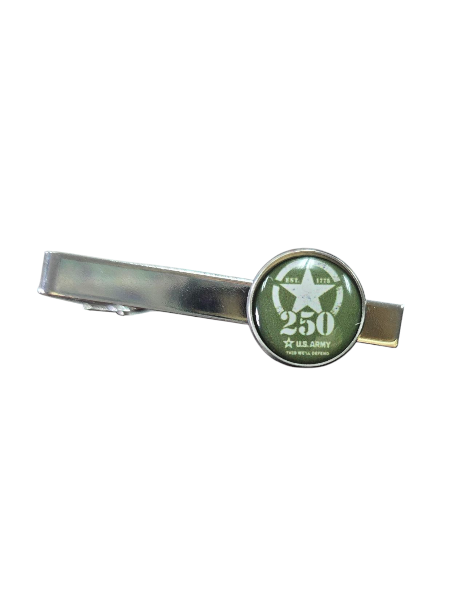 Officially Licensed Military Tie Bar - 250th Anniversary Tarnish Free- Made in USA (Army, Navy, Marine - Made in USA