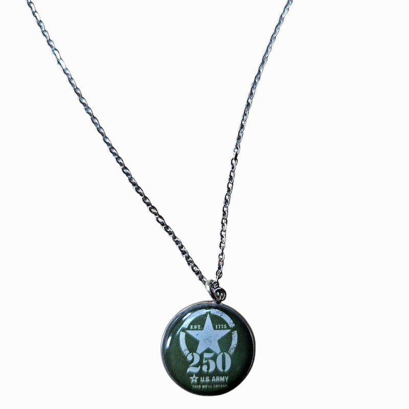 Officially Licensed Military Pendant Necklace – 250th Anniversary Collection (Army, Navy, Marine)