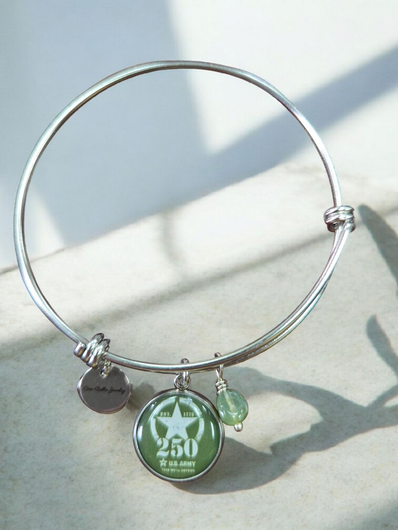 Officially Licensed Military Bangle Bracelet – 250th Anniversary Made in USA (Army, Navy, Marine)