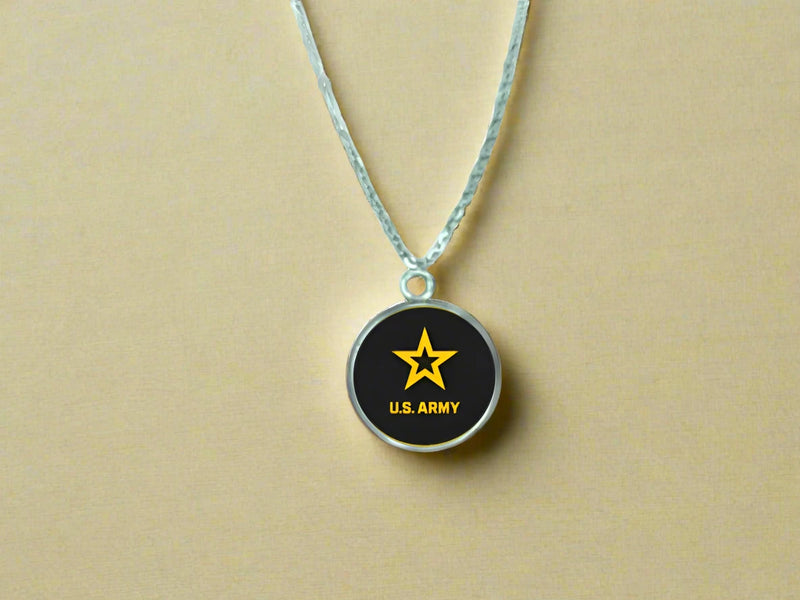 Officially Licensed Military Pendant Necklace in Gold or Silver - Gift Packed, Handmade, Stainless Steel