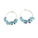 Golden Hoop Earrings with Gemstones