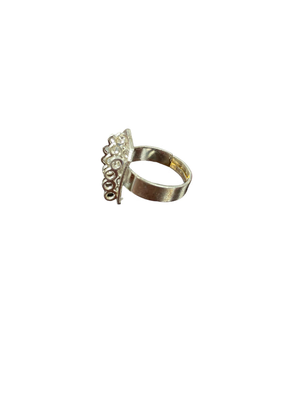 Stackable Style: Silver Alloy Multi-Loop Ring Base for DIY Jewelry (18 mm)