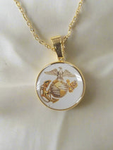 Officially Licensed Military Pendant Necklace in Gold or Silver