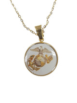 Officially Licensed Military Pendant Necklace in Gold or Silver - Gift Packed, Handmade, Stainless Steel