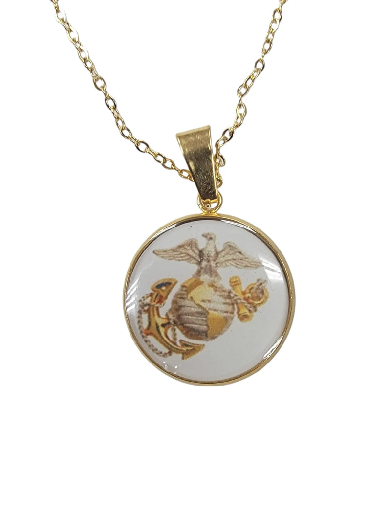 Officially Licensed Military Pendant Necklace in Gold or Silver