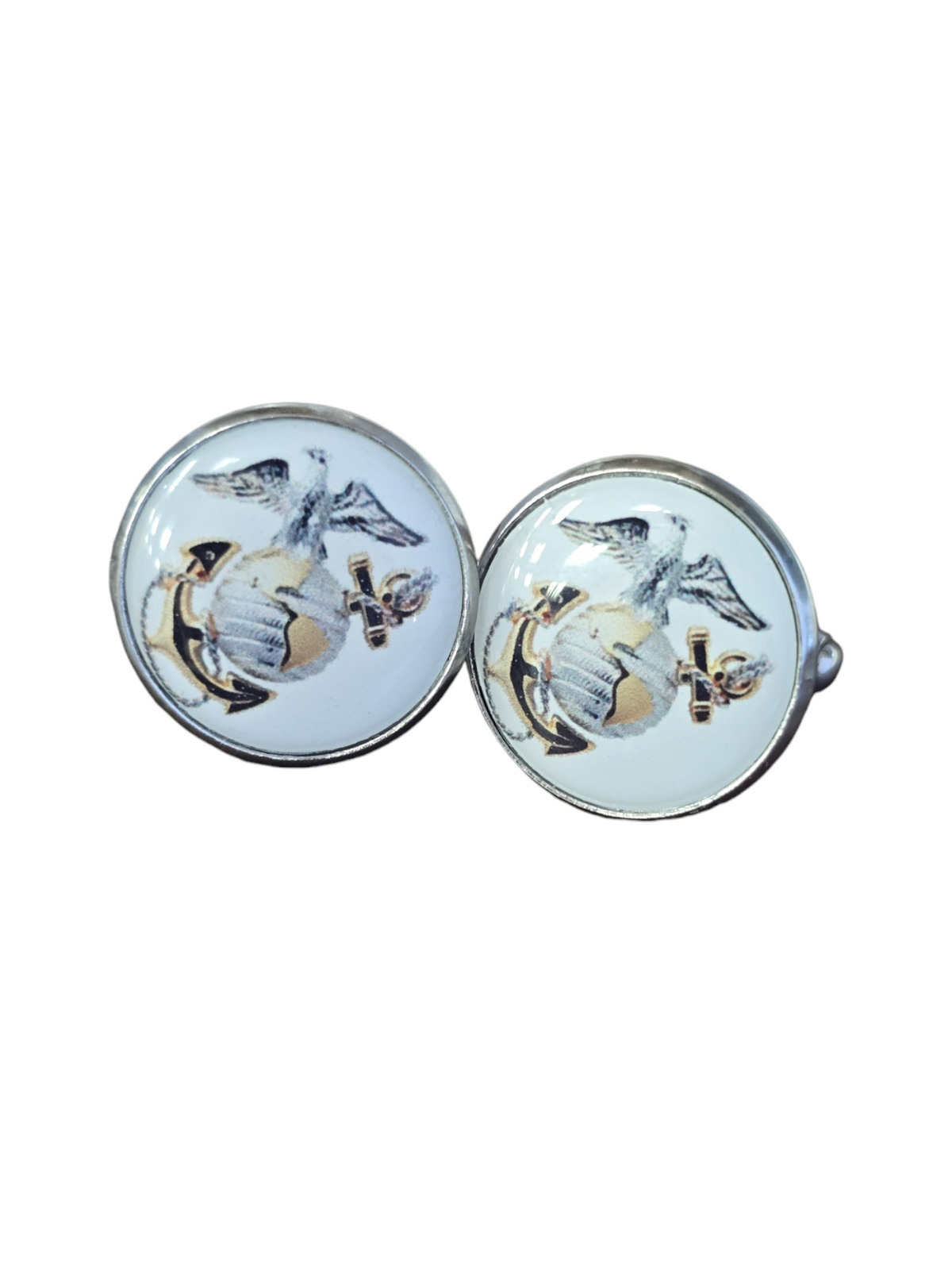 Military Cufflinks - Officially Licensed, Non Tarnish Navy - Air Force - Coast Guard- Army - Space Force - Marine Corps