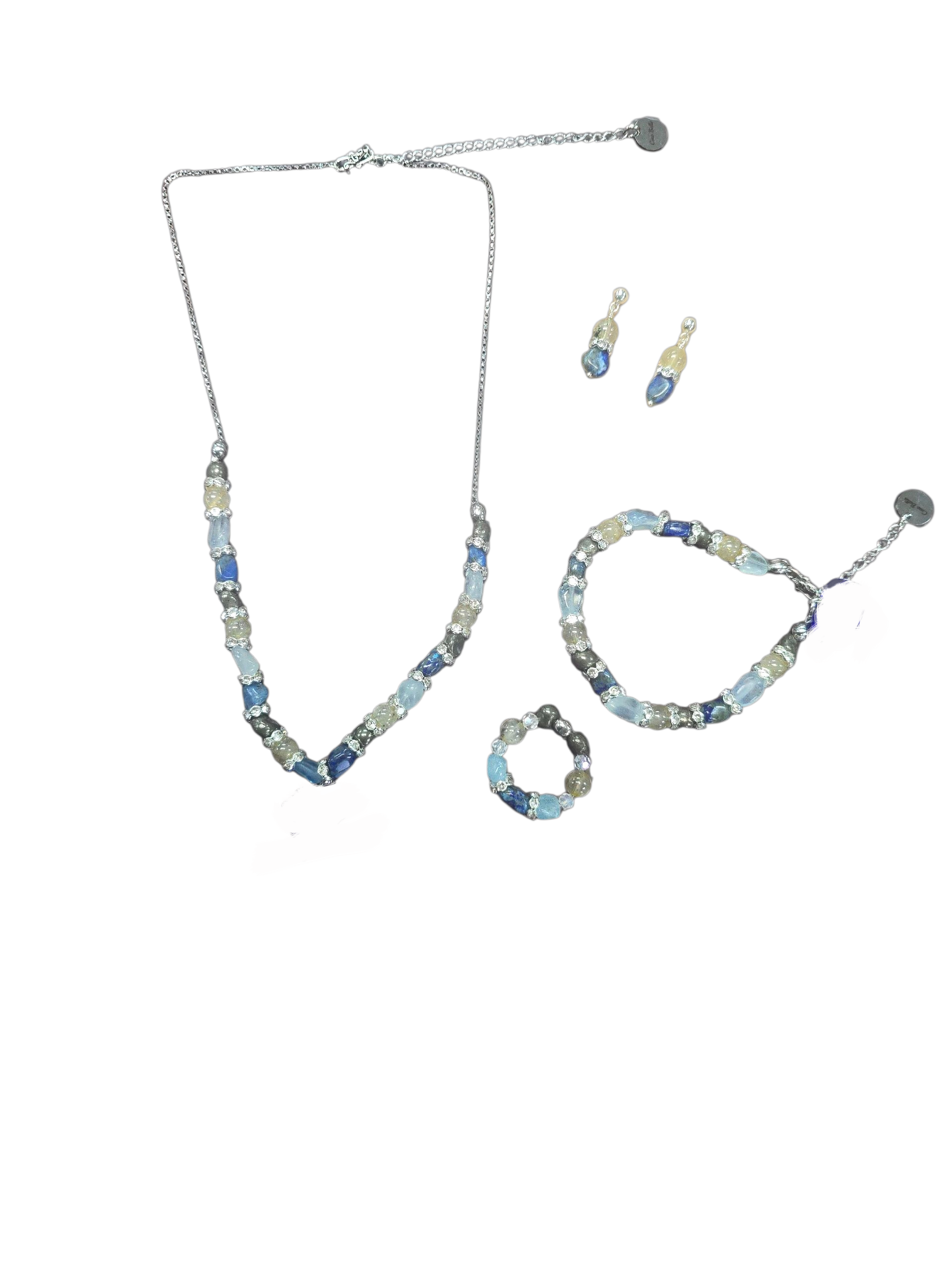 The Hope Collection | Lapis & Aquamarine Sterling Silver Cancer Charity Jewelry Set | Sterling Silver