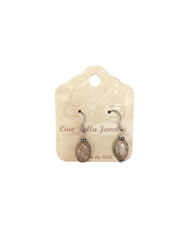 Earthy Elegance: Bronzite Gemstone Earrings on Sterling Silver Hooks