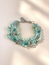 Multi-Strand Bracelet | Amazonite, Aquamarine, Sea Green | Stainless Steel