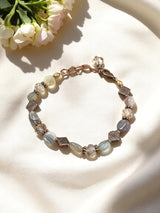 Unisex Elemental Elegance Gemstone Bracelets | Fluorite, Botswana Agate, Rhodonite