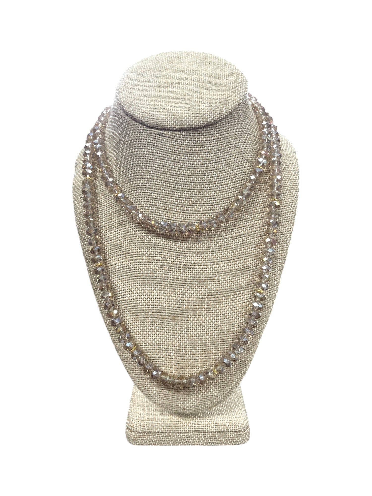Luxe Long Beaded Necklace | Champagne, White, Black, Gray, Iridescent