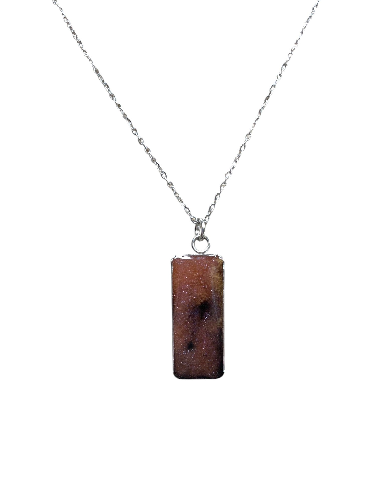 Dazzling Glitter Resin Necklace | A Kaleidoscope of Orange, Purple, Yellow, & Black