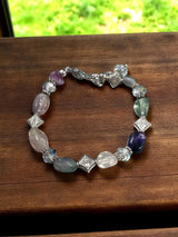 Unisex Elemental Elegance Gemstone Bracelets | Fluorite, Botswana Agate, Rhodonite