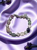 Unisex Elemental Elegance Gemstone Bracelets | Fluorite, Botswana Agate, Rhodonite