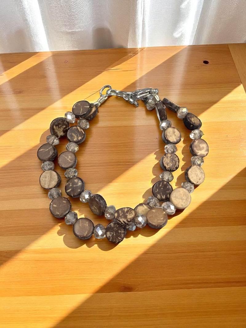 Bohemian Coconut Shell Bracelet | Light or Dark Shell Colors