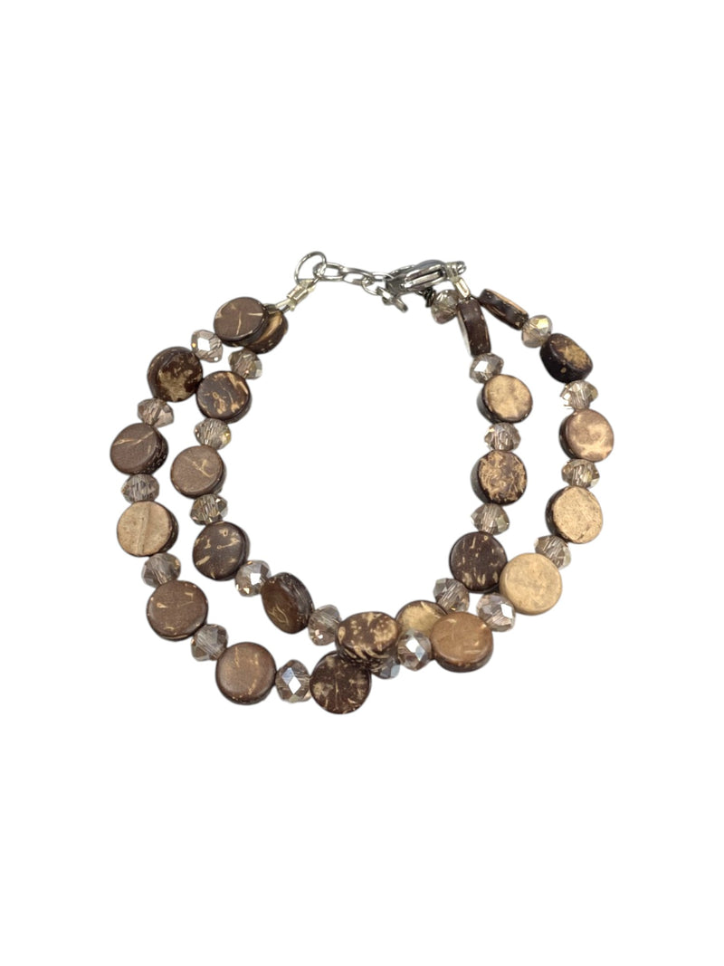 Bohemian Coconut Shell Bracelet | Light or Dark Shell Colors