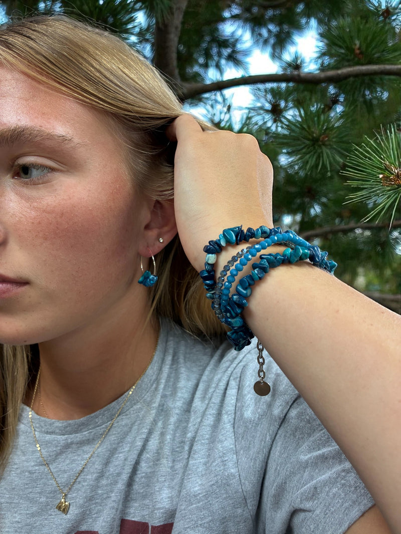 Apatite and Lapis Jewelry Set