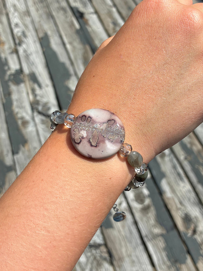 Leopard Jasper Bracelet, Gemstone Bracelet, Natural Stone Jewelry