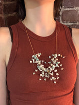 Gemstone Starlight Spray Statement  Necklace - Amethyst, Malachite, Amazonite