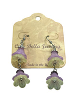 Delicate Lucite Flower Double Dangle Earrings | Handmade | Assorted Colors