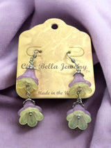 Delicate Lucite Flower Double Dangle Earrings | Handmade | Assorted Colors