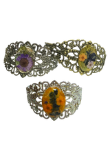 Filigree Bracelet with Flower Oval Centerpiece
