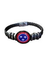 Tennessee Flag Braided Leather Bracelet | Unique State Pride Jewelry | Handmade