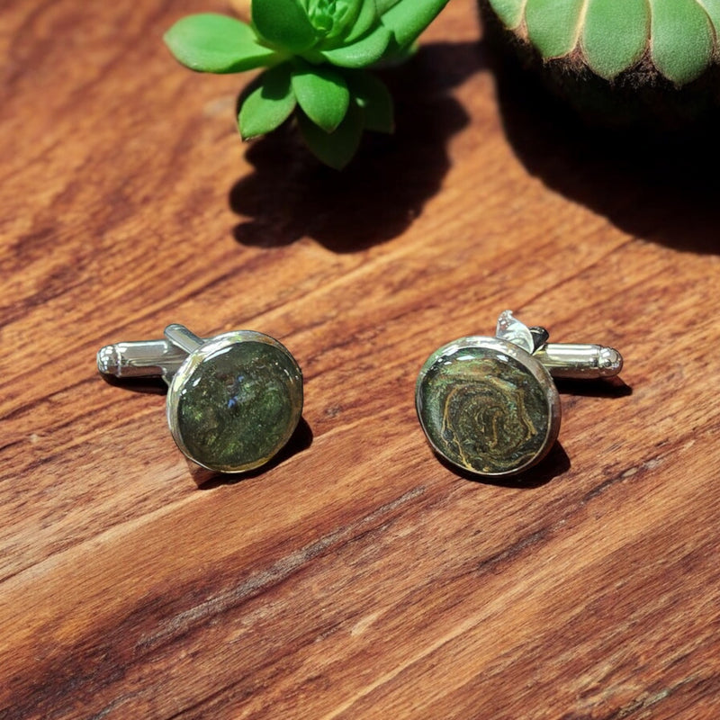 Camo Resin Cufflinks | Unique Men's Accessories | Handmade Jewelry