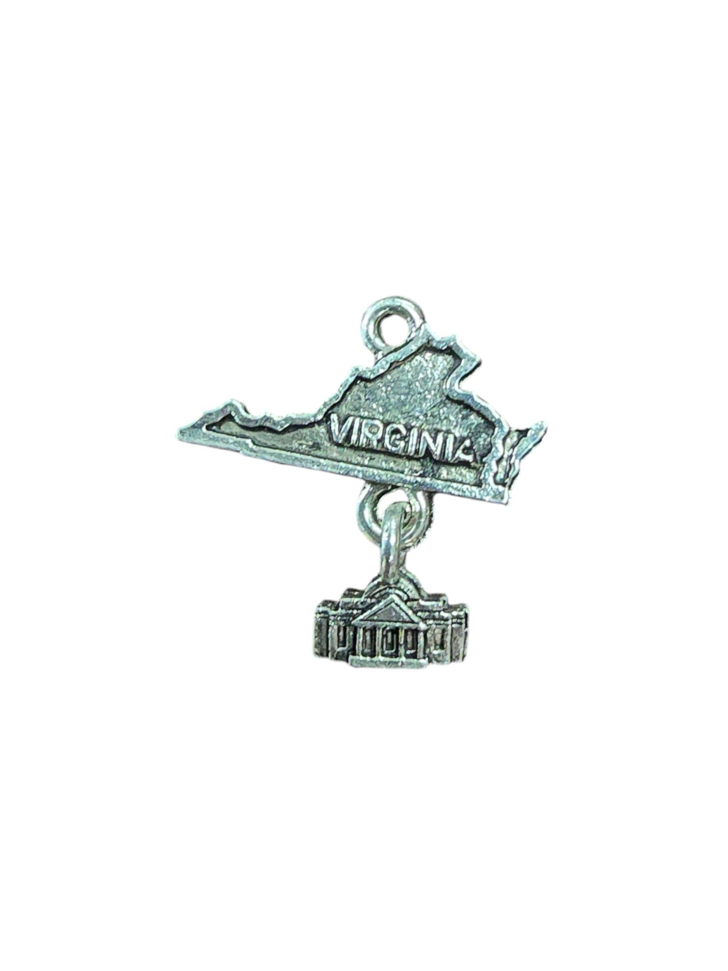 Silver Virginia State Pewter Charm | Travel Jewelry Accessory