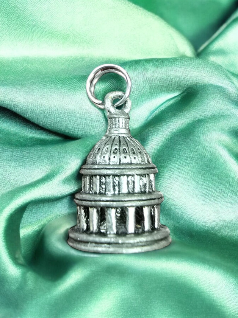 Capitol Building Pewter Charm | Patriotic Jewelry Accessory