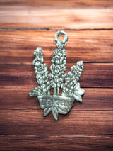 Texas Bluebonnet Wildflower Pewter Charm | Flower Charm by Michelle Marie Boutique