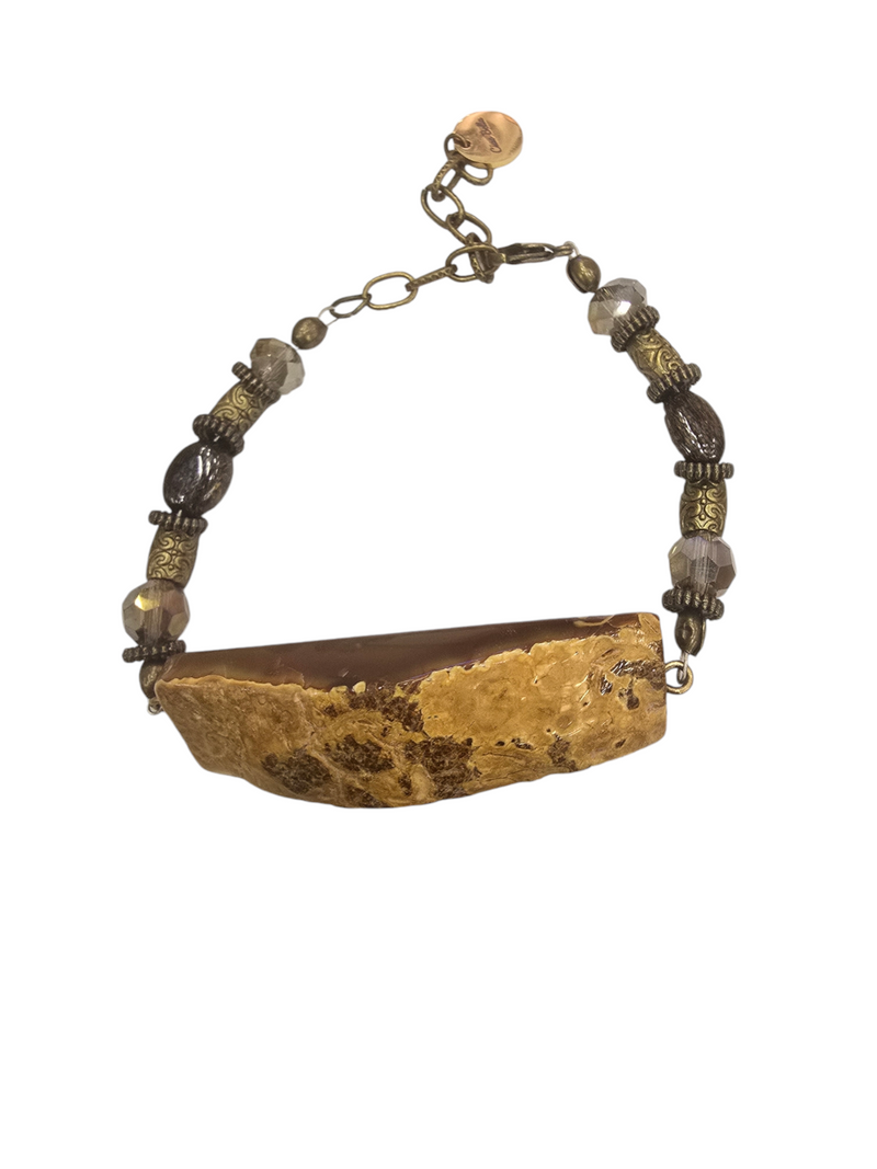 Earthy Agate Stone Bracelet | Unique Handmade Jewelry