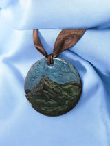 Hand-Painted Mountain Resin Ornament | Unique Home Decor