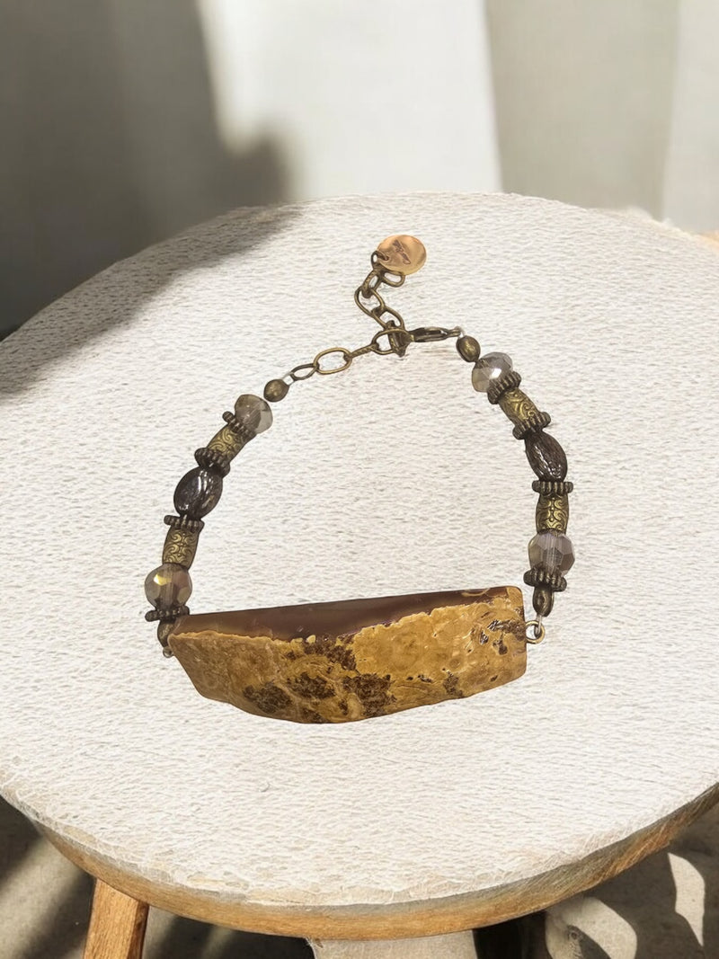 Earthy Agate Stone Bracelet | Unique Handmade Jewelry