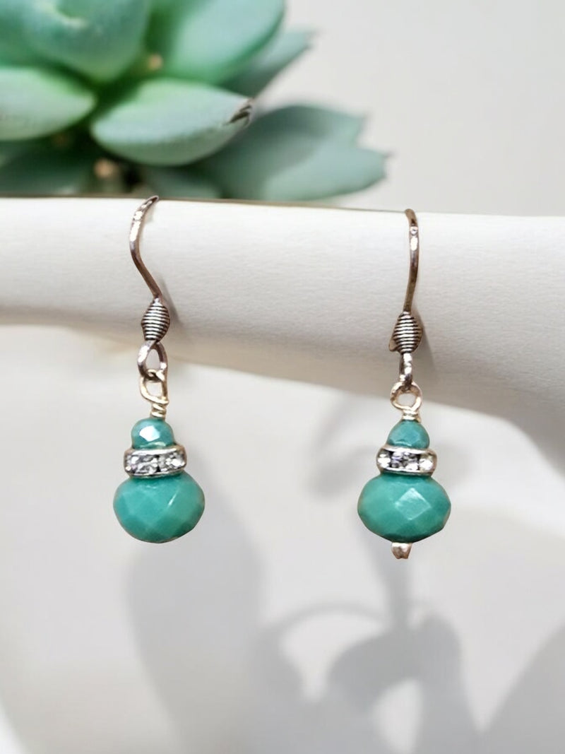 Double Crystal Bead Earrings | Variety of Colors | Elegant Jewelry